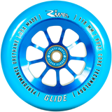 River Glides are smooth, fast and flowy. Hands down the smoothest wheel in the scooter industry and ideal for hitting the park. Featuring BUFF Core Technology to reduce dehubbing.  River Wheel Co - Glides 110mm Colour: Sapphire Picture Position: vertical RVWHGL10BL