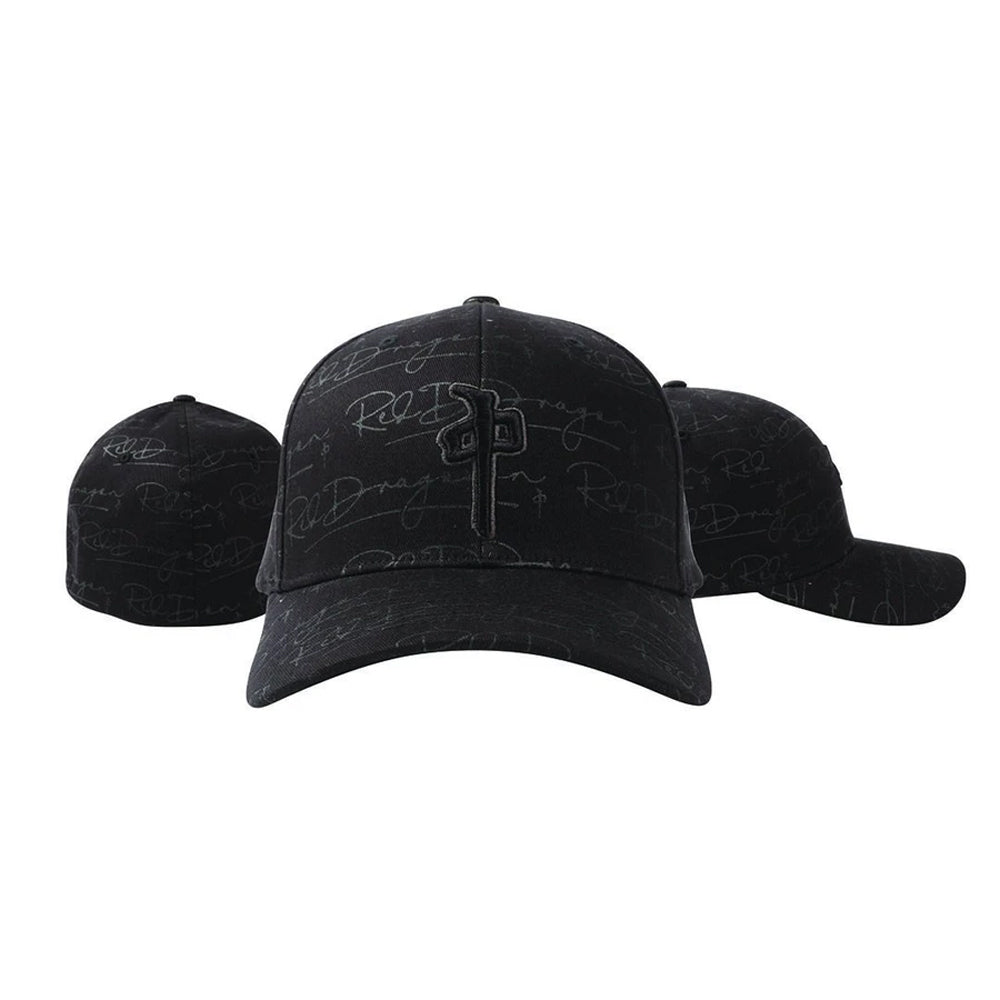 RDS RDS Flexfit Auto All Over BLACK-BLACK S/M Mens Hats Curved Brim