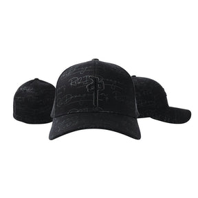 RDS RDS Flexfit Auto All Over BLACK-BLACK S/M Mens Hats Curved Brim
