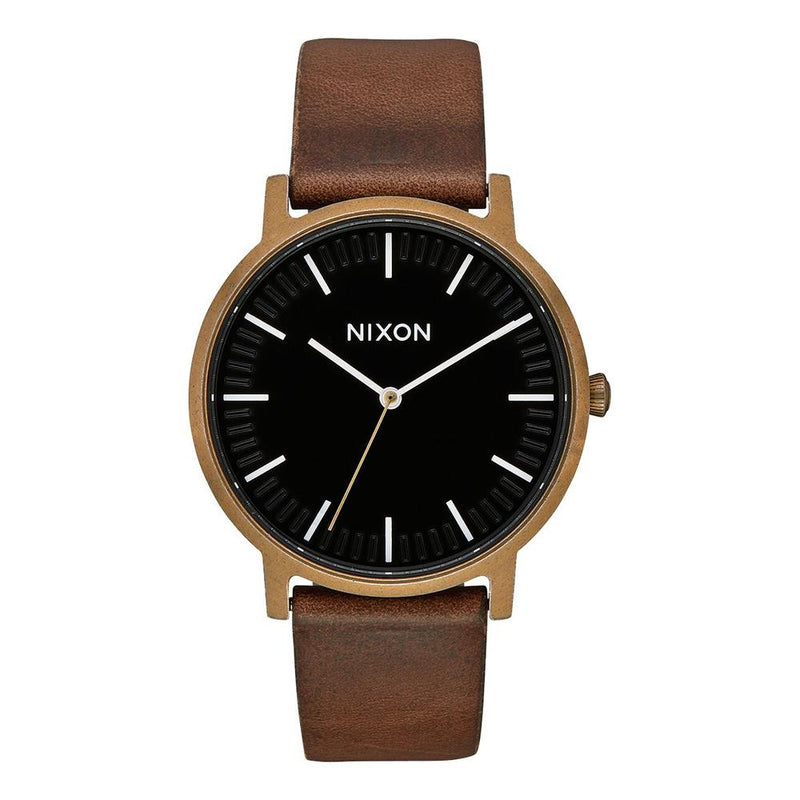 A1058-3053-00 BRASS/ BLACK/ BROWN, NIXON, PORTER LEATHER BAND, MENS WATCHES, WINTER 2019