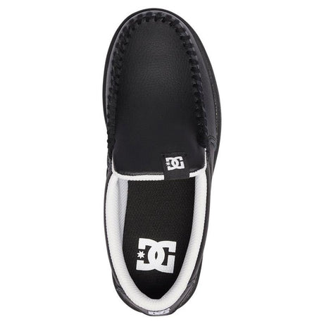 dc villain shoes top view kids slip on shoes black