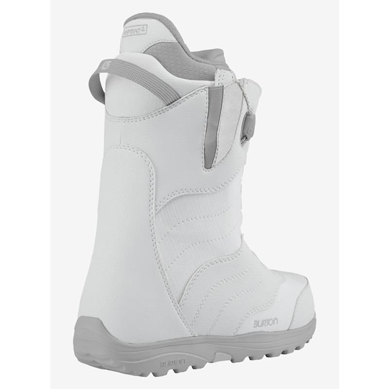 burton mint snowboard boot side view womens boots white/grey 10627103107