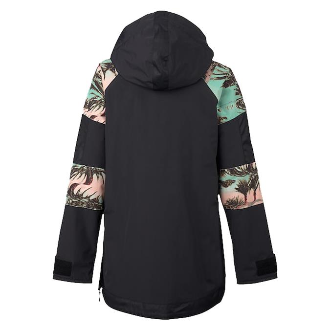 burton cinder anorak jacket womens back view womens shell jackets black/pink/cyan 15003101994
