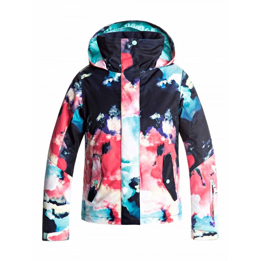 roxy Jetty Snow Jacket girls front view youth  snowboard jacket multi ergtj03033-nkn6