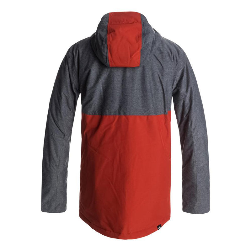 quicksilver Sierra Jacket back view Mens Insulated Snowboard Jacket red/grey eqytj03124-kqp0