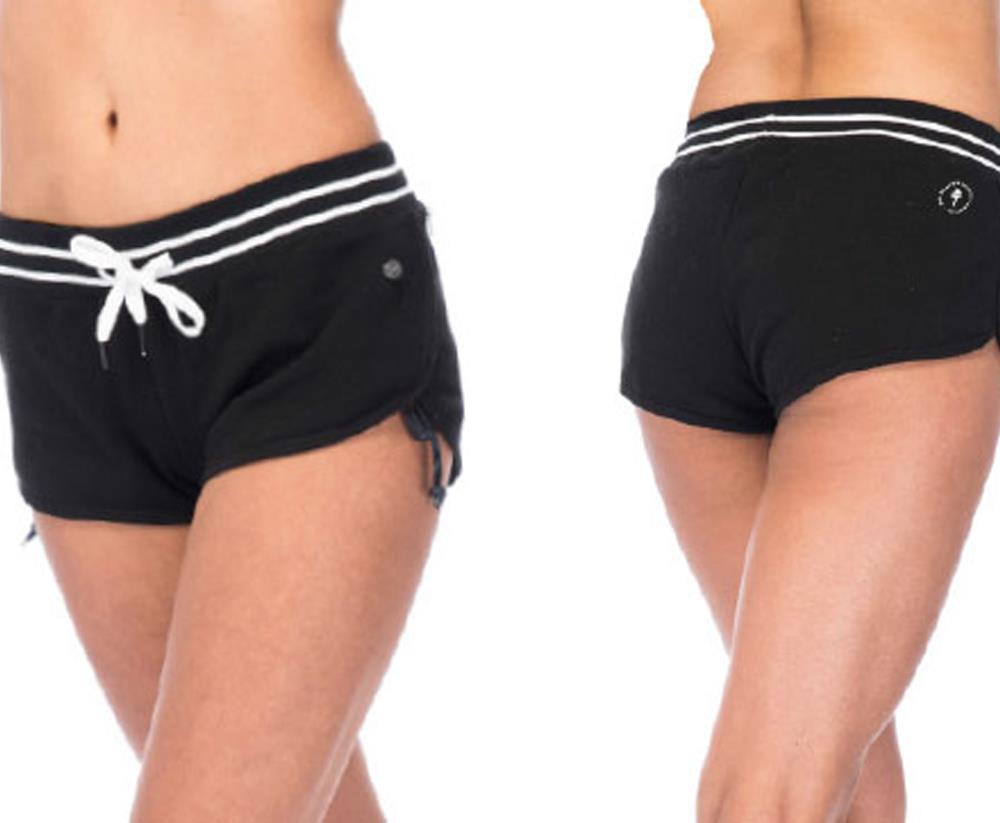 rds Womens Short Court front and back view Womens Fabric Shorts black/white