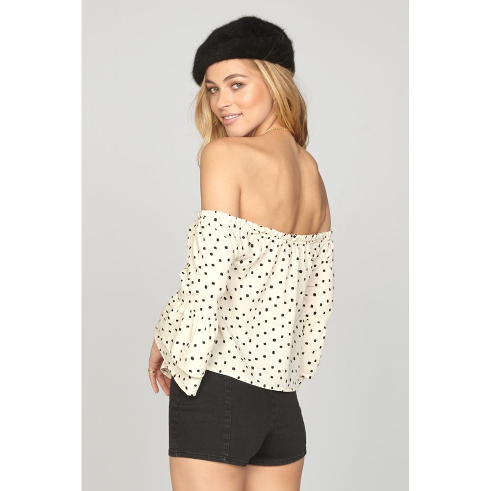 amuse society Chappelle Woven back view Womens Fashion Tops white/black a517gha