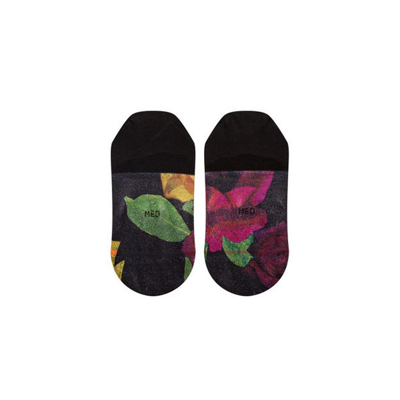 w145d18eve.blk stance evening star bottom view womens socks floral