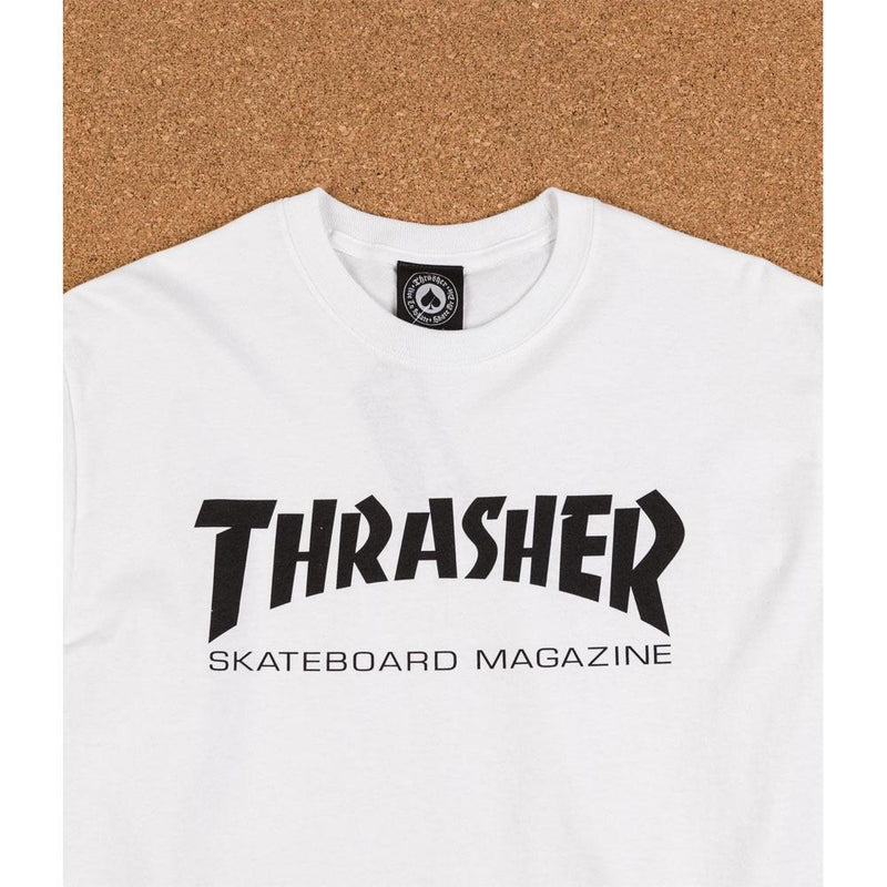 thrasher skate mag ls tee close-up view mens t-shirts long sleeve white