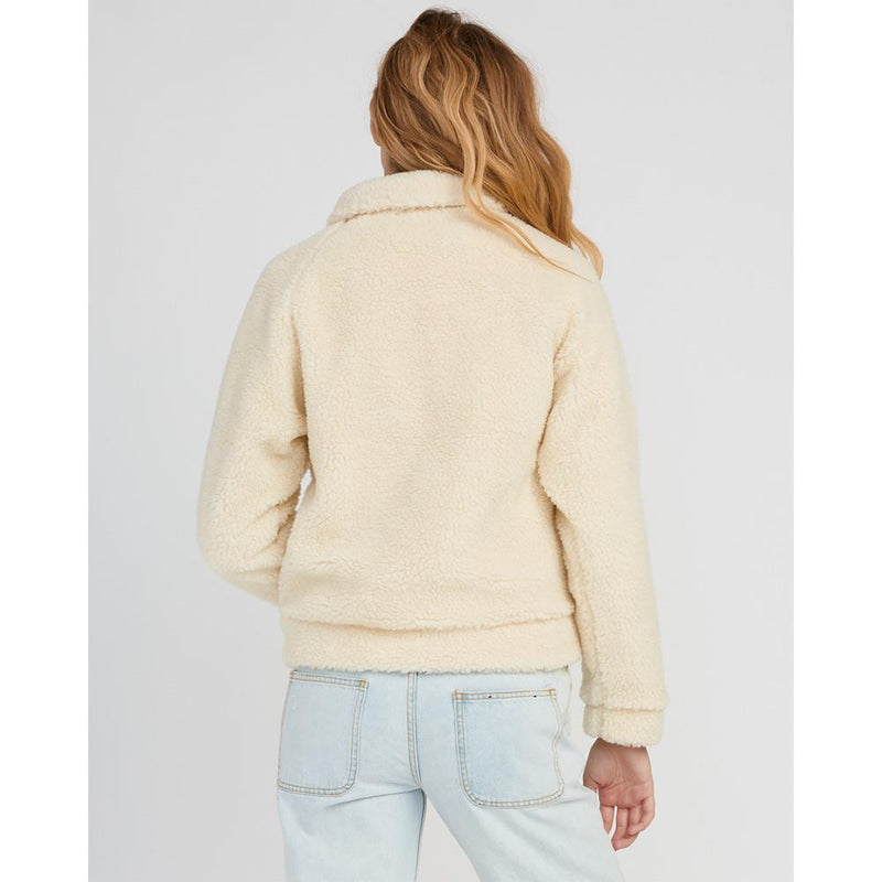 rvca ted sherpa back view womens casual jackets white