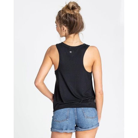 billabong let loose back view Womens Tank Tops black