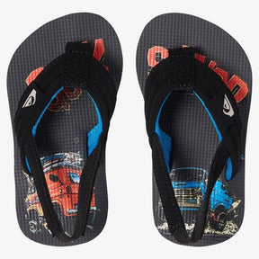 Quiksilver Quiksilver Molokai Layback Backstrap Sandals BLACK-GREY 6 Youth Boys Sandals 5T to 13T and 1 to 7 US Size