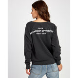 RVCA, W631VRSP-WAA, Washed Black, Spec Sweatshirt, Womens Sweatshirts, Black, Back View, Fall 2019