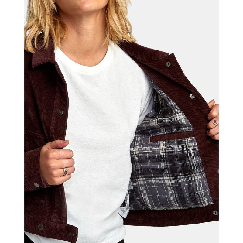 W705WROO- FGD, Fudge, Out Out Corduroy Cropped Jacket, Womens Casual Jacket, Brown, Holiday 2019