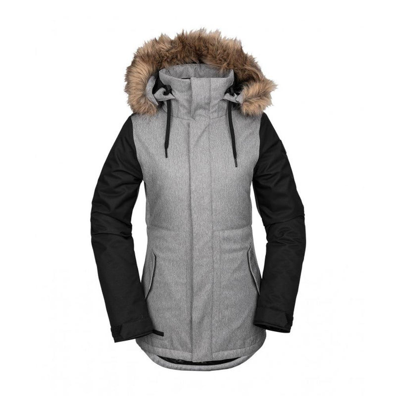 Volcom, H0452011-HGR, Heather grey, black, Fawn Insulated Jacket, Womens Outerwear, snowboard jacket, Winter 2020