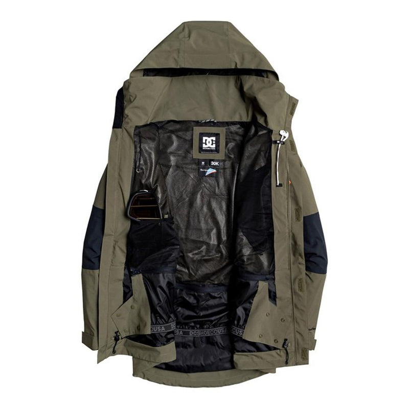 edytj03085-crh0 DC Command Packable Snow Jacket inside view olive night