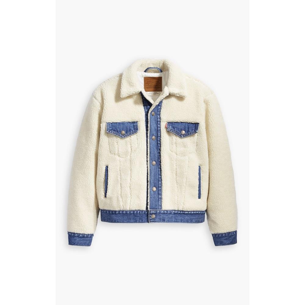 Levi's ex boyfriend trucker jacket white online