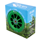 River Glides are smooth, fast and flowy. Hands down the smoothest wheel in the scooter industry and ideal for hitting the park. Featuring BUFF Core Technology to reduce dehubbing.  River Wheel Co - Glides 110mm Colour: Emerald Picture Position: vertical (with box) RVWHGL10GR