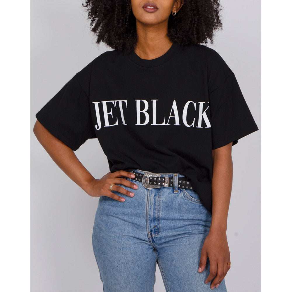 T-shirt carré Serif noir de jais