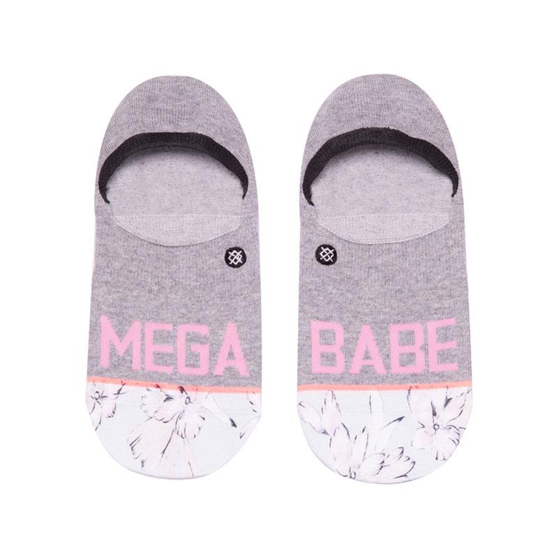 stance mega babe invisible socks top view womens socks grey w115a18meg-gry