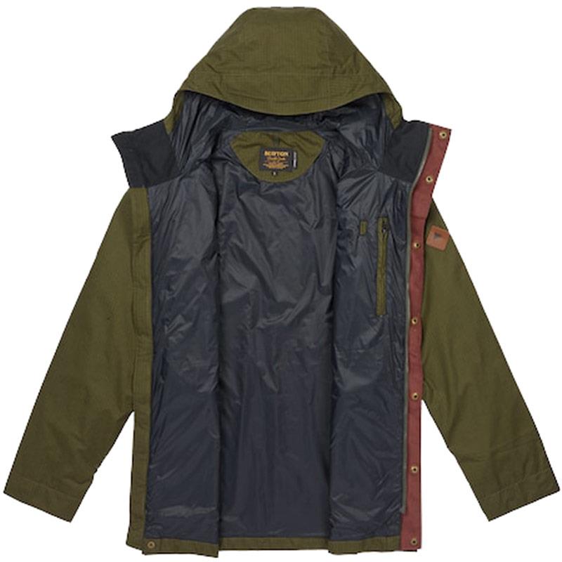 burton bellringer jacket mens inside view mens shell jacket military green 14986102300