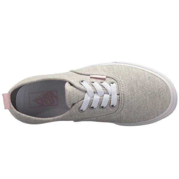 vans authentic elastic shimmer top view kids skate shoes grey/pink vn0a38h4q6i