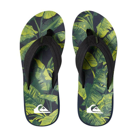 quicksilver carver sandals top view mes flip flops black/green aqyl100559-xkbg