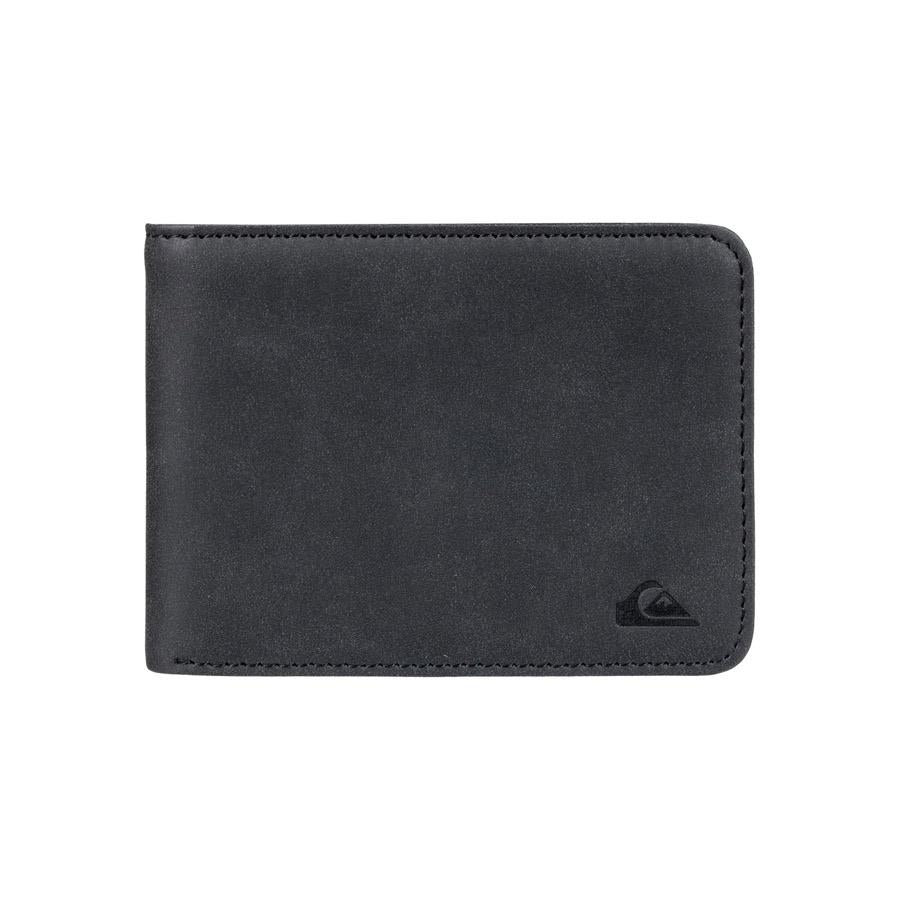 quicksilver vintage bi-fold wallet front view mens wallets black eqyaa03649-kjv0