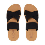roxy shoreside sandals top view womens fashion sandals black arjl100656-blk