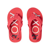 roxy vista ii girls 2-6 top view infants sandals red arol1006-bry