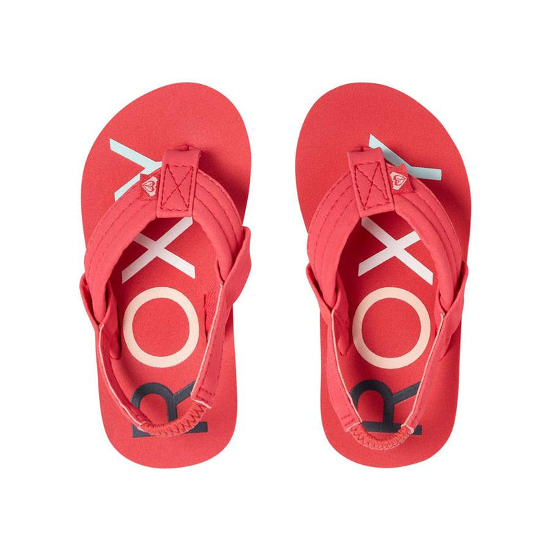 roxy vista ii girls 2-6 top view infants sandals red arol1006-bry