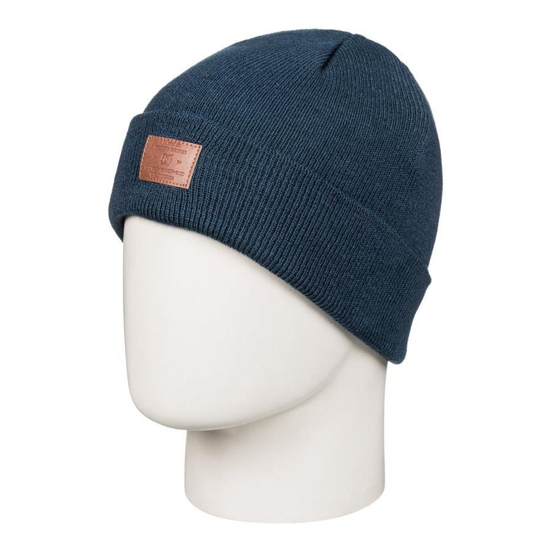 dc Label Cuff Beanie boys front view youth toques navy edbha03016-bsn0