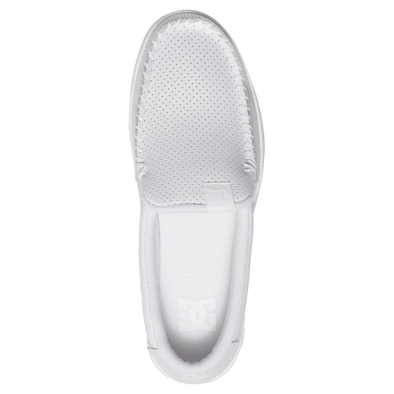 dc Villain Slip On Shoes mens top view mens slipn on shoes white 301361-wht
