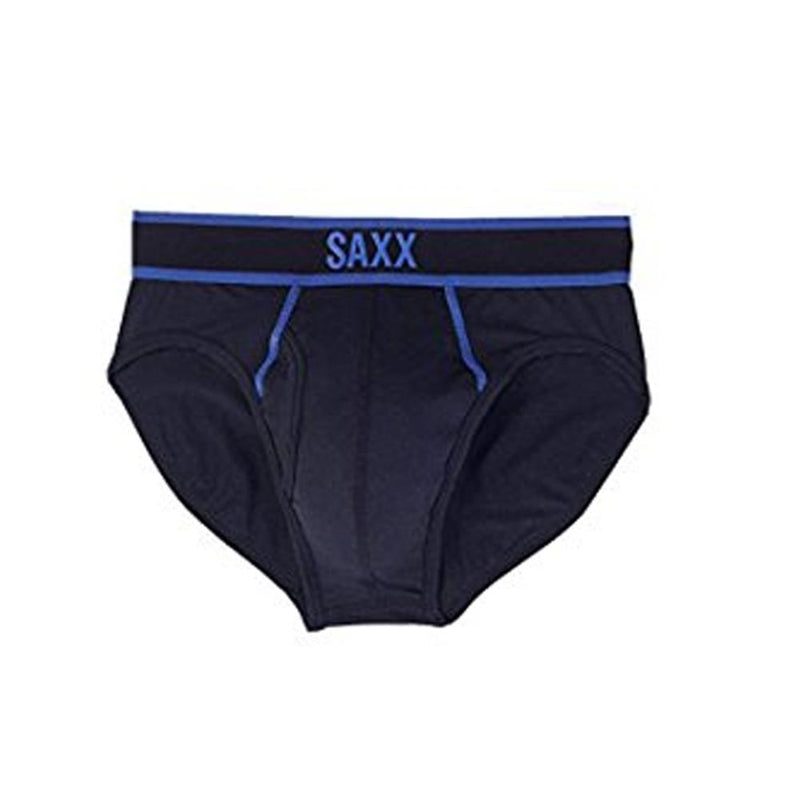 saxx SAXX Kinetic Brief Fly front view Mens Underwear black/blue sxbr27f-bkc