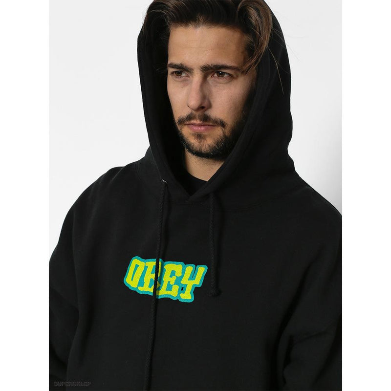 obey Better Days Pullover close-up view Mens Pullover Hoodies black 111731666-blk