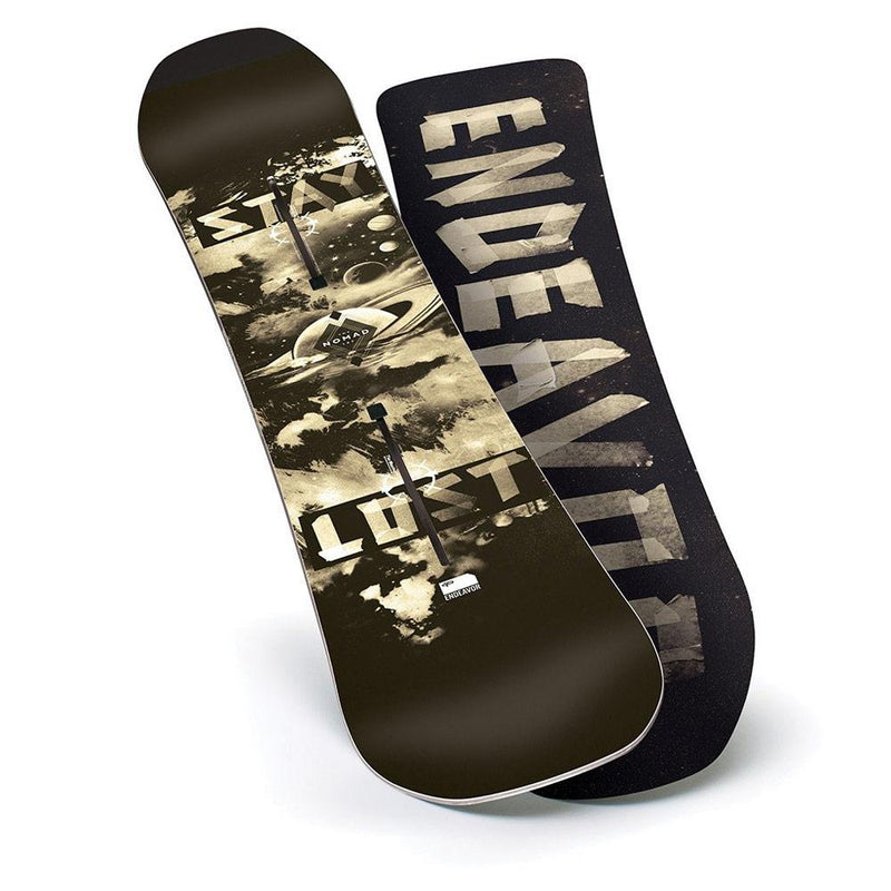 e17nmd-mlt-147 endeavor nomad series womens freestyle snowboards black/tan