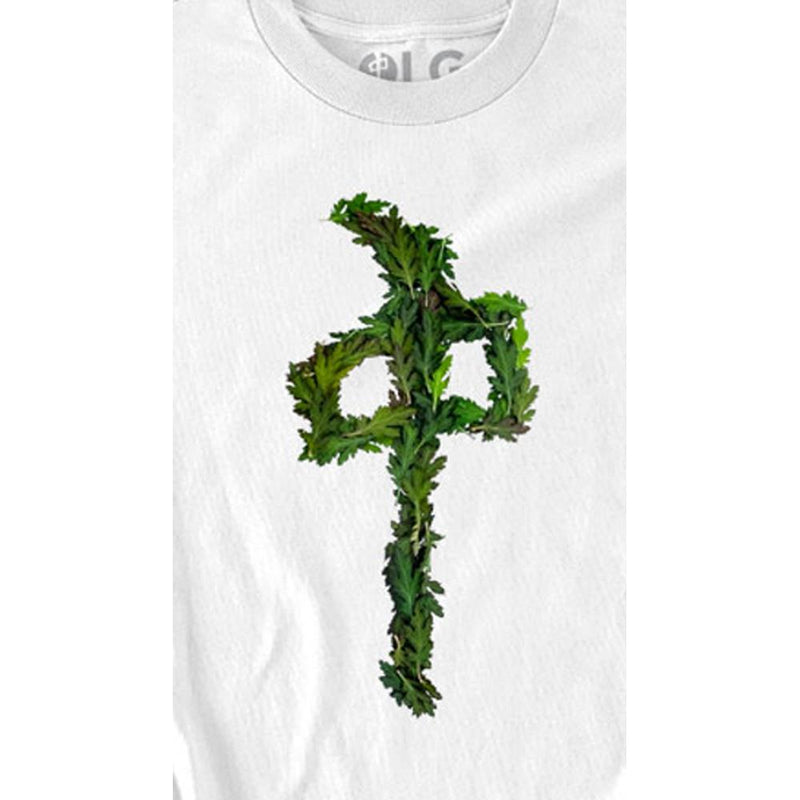rd8384-wht rds t-shirt leafy close-up view mens t-shirts short sleeve white