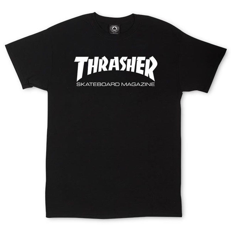 thrasher skate mag tee front view mens t-shirts short sleeve, black