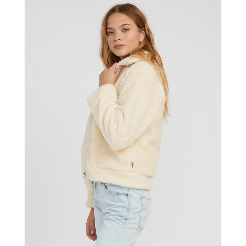 rvca ted sherpa side view womens casual jackets white