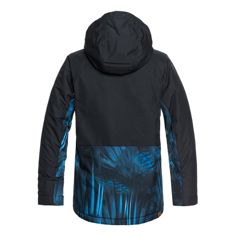quicksilver travis ambition jacket back view Youth Snowboard Jacket black/blue
