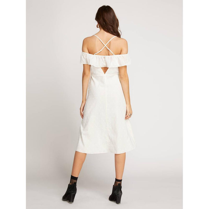 volcom winding roads back view casual dresses white