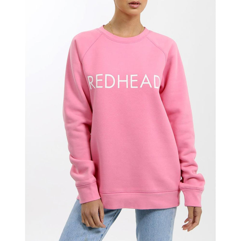 Brunette the Label, Redhead Crew Sweatshirt, Womens Sweatshirts, Hot Pink, BTLF022