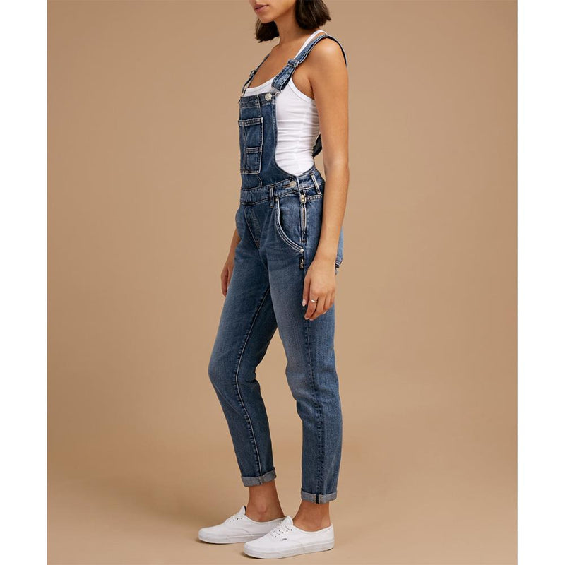 Silver Jeans, Overalls, Skinny Leg Overalls, Womens Jeans, Blue, Indigo, Denim, L27188SCP297, Side view