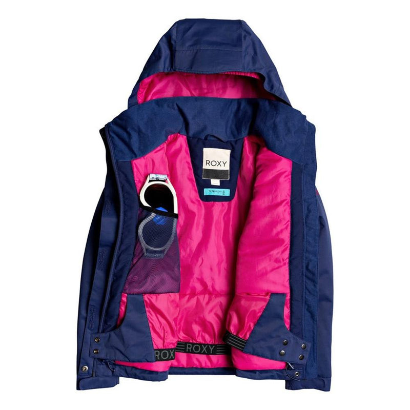 ERGTJ03083, Girls Jetty Snow Jacket, BTE0, Medieval Blue, Blue, Girls outerwear 7-14 years old, open view