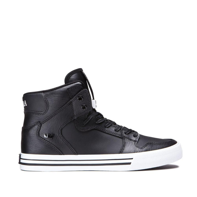 SUP-08208-002, Supra, Vaider, Leather High Tops, Mens Shoes, Black, Side View