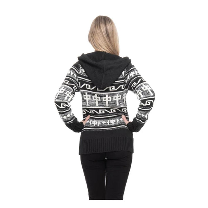 RD9089, RDS, GRBK, Grey/Black, Womens Sweaters, Nanaimo, Zip Up Hoodie, Fall 2019, Back View
