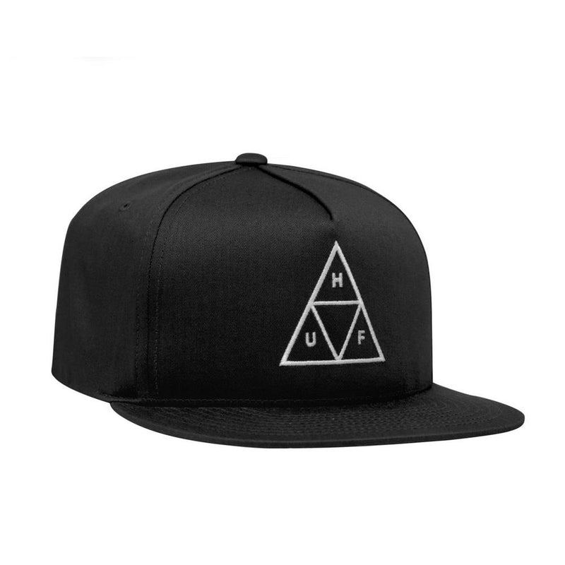 HUF-HT00344, BLACK, HUF, ESSENTIALS SNAPBACK HAT, MENS HATS, FLAT BRIM HATS, FALL 2019