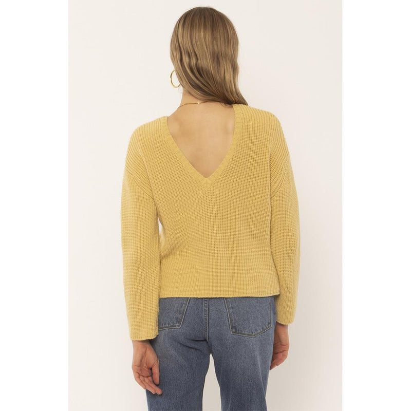 Amuse Society, A801MSUN, Sunset Road Sweater, Golden Hour, Yellow, Womens Sweaters, Holiday 2019