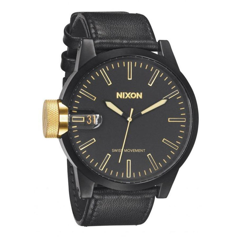 Nixon Chronicle Mens Leather Strap Watches