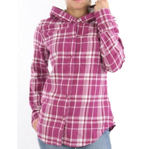 Hurley Wilson Long Sleeve Hooded Buttondown Shirt For Women